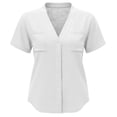 thumbnail image 2 of Cilsoka Womens Short Sleeve Button Down Shirts Dressy Casual Summer Tops Trendy Business Shirts with Pockets, 2 of 6