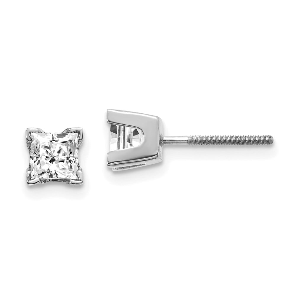 4CT TW 8MM STUD EARRINGS MOUNTING 14K WHITE GOLD