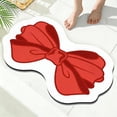 thumbnail image 4 of Bow Shaped Absorbent Bath Mat for Bathroom and Entryway, Non-Slip Quick Drying Soft Floor Mat, Red Waterproof Home Decor Rug for Shower Tub Sink Entrance with Skid-Proof Design, 4 of 6