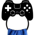 thumbnail image 1 of Toallero de metal con forma de mando para mando de juegos, soporte para toallas para decoración de habitación de gamer, toallero de arte negro montado en la pared, 1 of 9