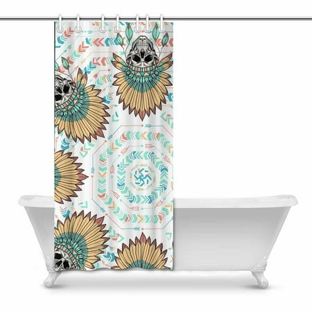 Pop Sugar Skull With Feather Arrows Bathroom Decor Effect Shower Curtains 36x72 Inch Walmart Canada