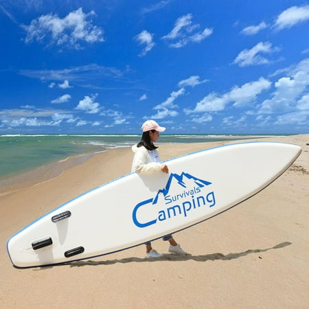 Campingsurvivals 12ft Inflatable Stand Up Paddle Board (6 Inches Thick) Universal SUP Wide Stance w/Bottom Fin for Paddling and Surf