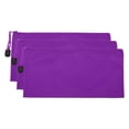 thumbnail image 1 of Unique Bargains Waterproof Zipper File Bags, A6 Document Holders for Office, Purple 3 Pack, 1 of 6