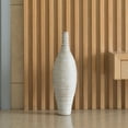 thumbnail image 2 of Uniquewise Modern Decorative Bottle Shape White Floor Vase Ribbed Design Small, 2 of 7