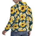 thumbnail image 6 of Pofeuu Sunflowers Print Mens Casual Hooded Collar Drawstring Hoodies Pullover Sweatshirts Casual Long Sleeve Shirts-Medium, 6 of 7