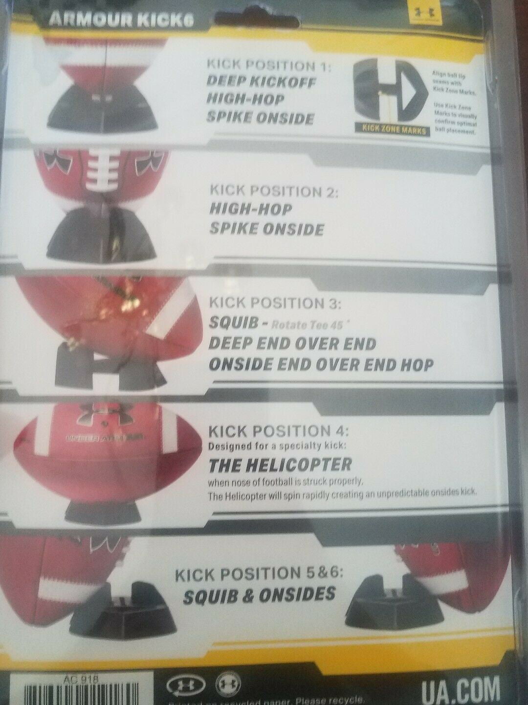 Details about   New Under Armour Kick6 Pro Style Football Kicking Tee w/Six Positions 