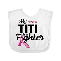 Inktastic Breast Cancer Awareness My Titi is a Fighter Boys or Girls Baby Bib