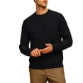 thumbnail image 2 of Miqool Men's Cable Knit Fitted Sweaters Casual Trendy Crew Neck Long Sleeve Fall Winter Chunky Pullover Sweater, 2 of 5
