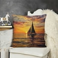 thumbnail image 2 of Throw Pillow Cover, Couch Pillows Covers Sofa Pillow Covers, Sunset Sailboat Ocean Seagull, Throw Pillow Covers for Couch, Pillow Cover, 2 of 5
