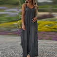 thumbnail image 2 of LISTHA Womens Jumpsuits Dressy Loose Wide Leg Spring Cargo Overalls Plus Size Adjustable Strap Rompers with Pockets Black 2XL, 2 of 6