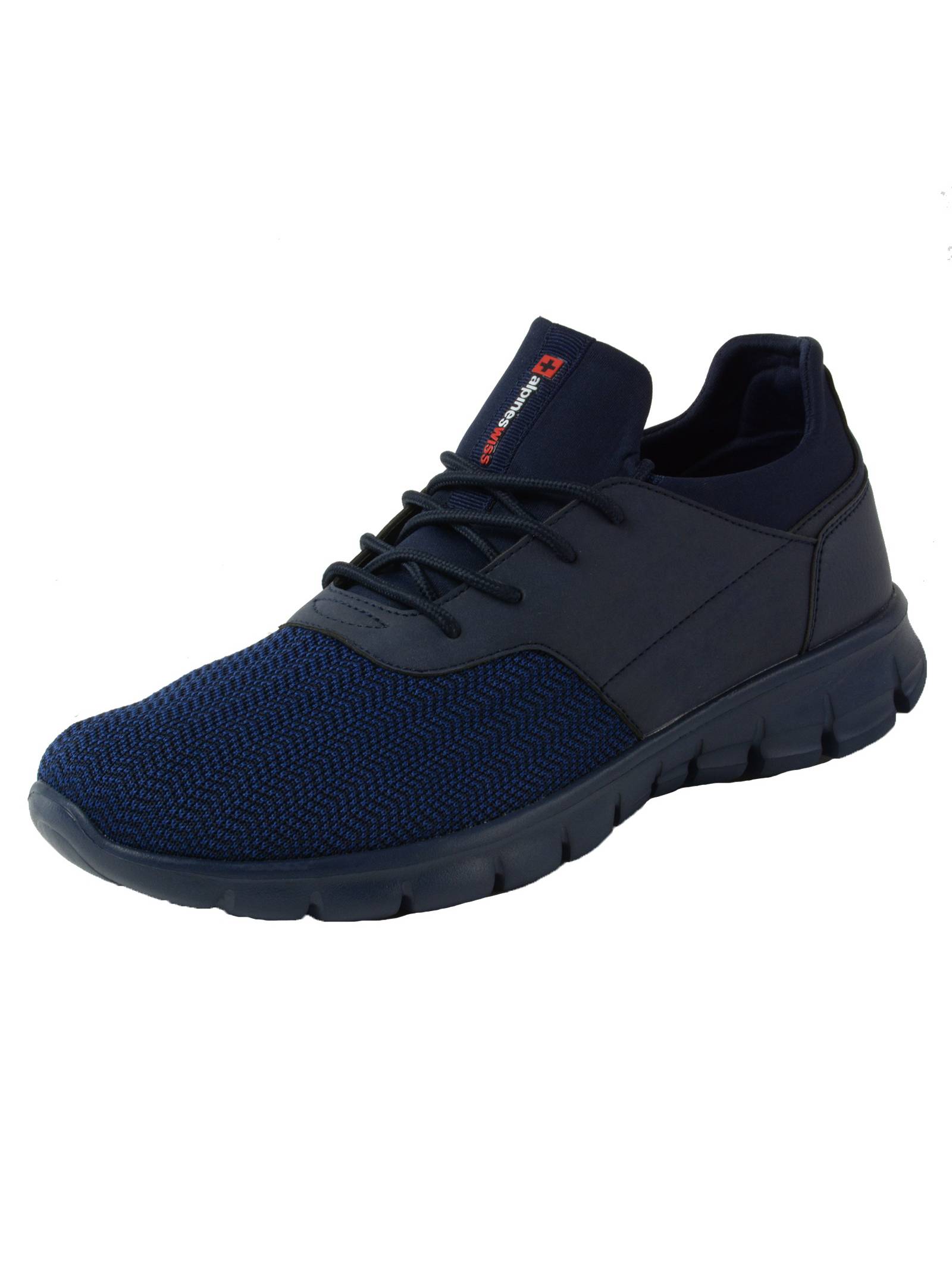 Alpine Swiss Josef Men Tennis Shoes Low Top Sneakers Flex Strap Mesh Knit Collar
