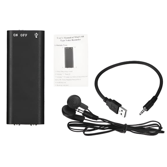 GJX Mini Spy Hidden Audio Recorder Voice Activated Office Listening Device Listening Devices for Spying 16Gb Us