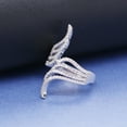 thumbnail image 5 of Uloveido Fancy Angel Wings Open Tail Rings Platinum Plated Pave Cubic Zirconia Rings Birthday for Women (Size 7), 5 of 7