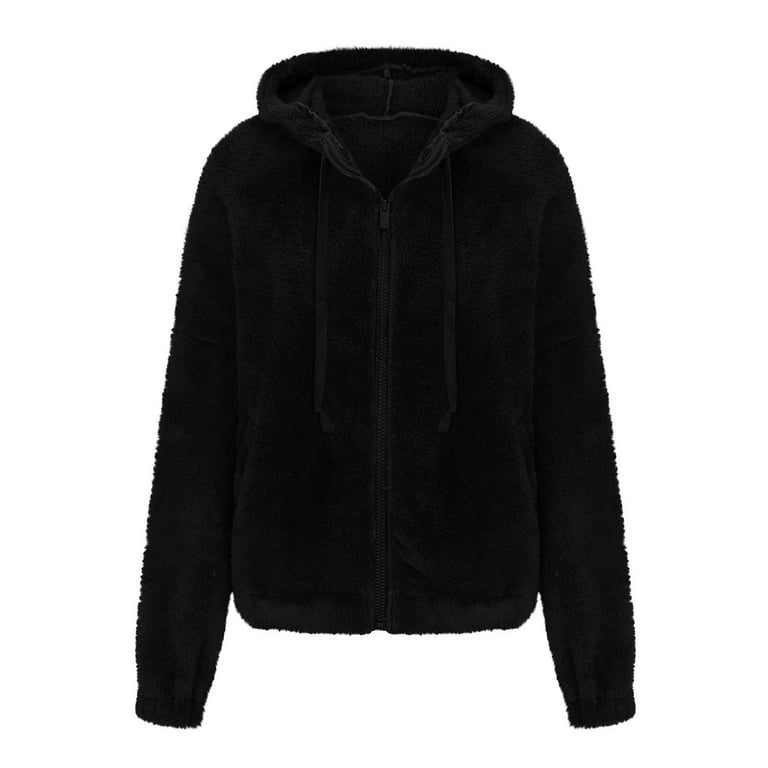 JGGSPWM Womens Fuzzy Fleece Coat Jacket Sherpa Zip Up Outerwear