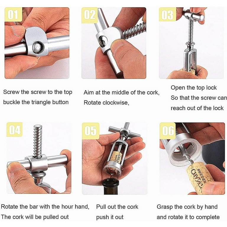 A Bar Above Wine Opener – Non-Stick Coated Screw Extractor for Wine Bottles w/Beer Bottle Opener Tool – Easy-to-Use Manual Wine Key – Beer & Wine