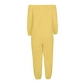thumbnail image 5 of QATAINLAV Jumpsuits for Women Loose Fit Off Shoulder Overalls Solid Casual Beam Foot Rompers One Piece Jumper Pants with Pockets 2024 Fall Outfits Ofertas Flash Del Dia Yellow XXL, 5 of 6