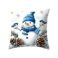 thumbnail image 3 of Christmas Decorative Pillow Covers 18x18" Christmas Patterns Pillowcase Vintage Watercolor Blue Printed Home Decors Cushion Cover Christmas for Couch Sofa Bed Home Decors Cushion Covers, 3 of 7