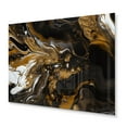 thumbnail image 2 of Designart "Marbled Dreamscape Gold and Black III" Modern Geometric Metal Wall Decor, 2 of 5
