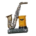 thumbnail image 4 of Portalápices vintage para violín o saxofón. Porta lapices amarillo Saxofón de bronce_ 8cm, 4 of 7