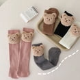 thumbnail image 3 of Calcetines largos hasta la rodilla de algodón suave para niños pequeños, calcetines de oso lindo, ropa de invierno para niñas de 2 a 8 años, nuevos, 3 of 6