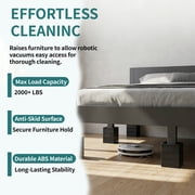 Takira Bed Risers Heavy-Duty,4 Pack,Adjustable Height Edge-Wrapped Design Suitable for Desk Legs,Sofas.