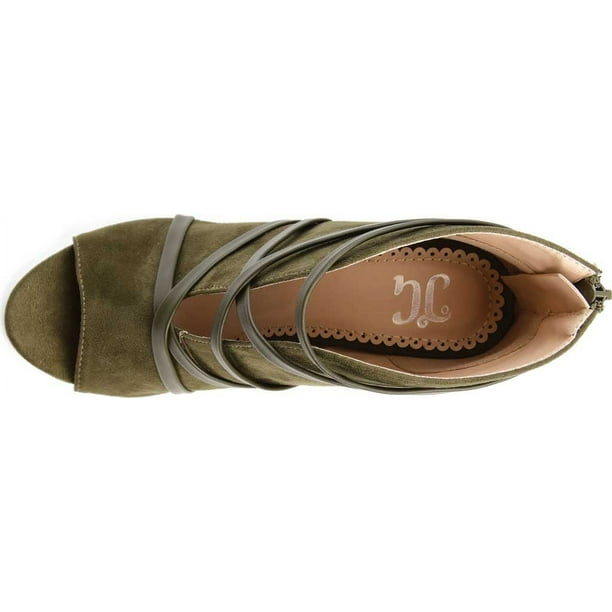 Olive open toe booties best sale