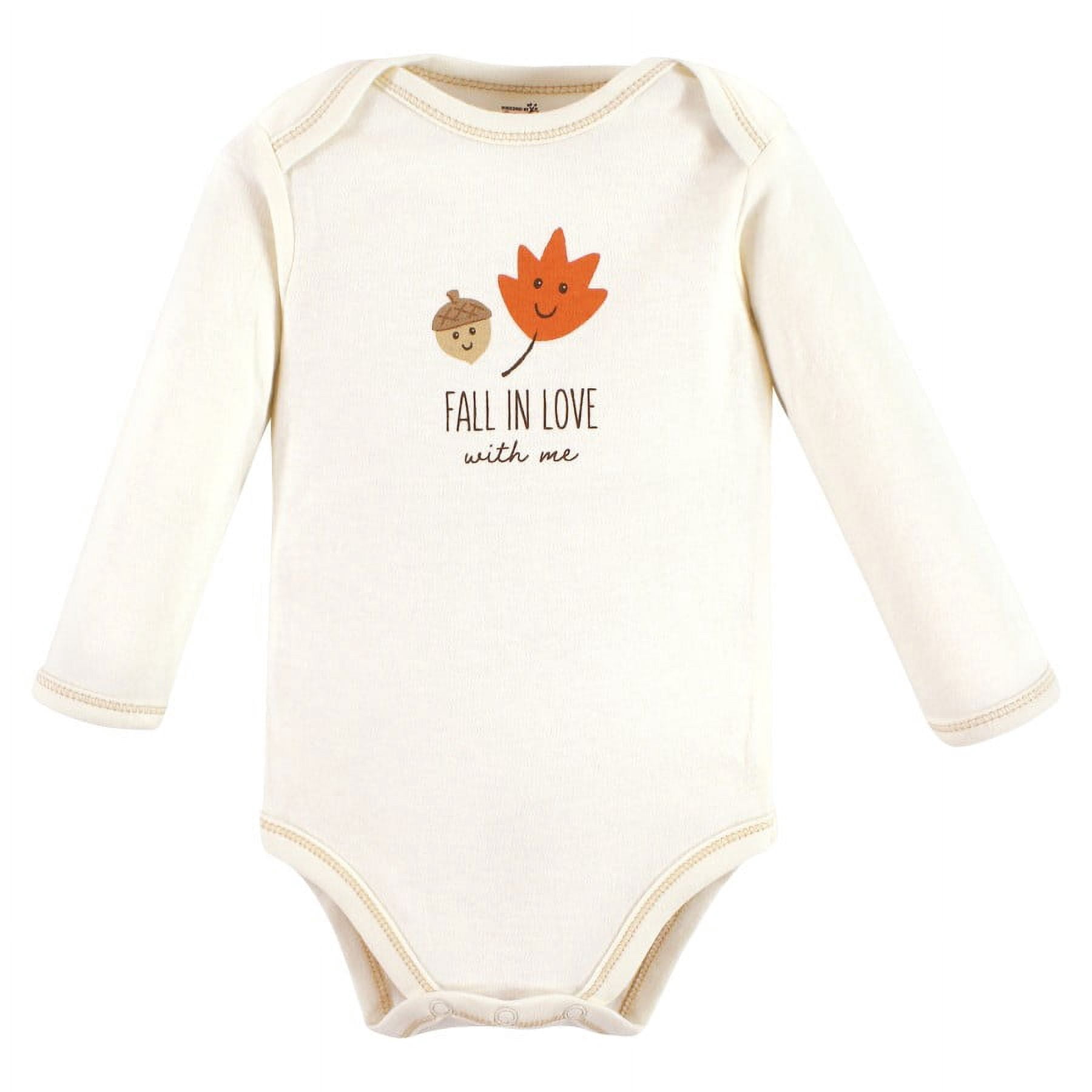 Touched by Nature Organic Cotton Long-Sleeve Bodysuits, Fall Food, 6-9 Months