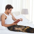 thumbnail image 5 of Yiaed Mystical Golden Eye Print Men's Lounge Pants, Loose PJ Bottoms, Long Pajama Pants for Men-XX-Large, 5 of 6