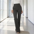 thumbnail image 6 of Women's High Waisted Flare Pants Slim Fit Bell Bottom Dress Pants Flattering Elegant Work Office Business Casual Trousers Stretchy Yoga Slacks Long Bottoms, 6 of 6