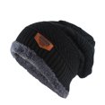 thumbnail image 1 of Sombrero de punto para hombre lana más terciopelo grueso al aire libre cálido jersey sombrero Eccomum Negro M (56-58 cm), 1 of 6