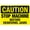 Warning Sign 3, variant on Stop Machine Before Removing Jams - 8"x12" Security Metal Sign, Vintage Caution Poster, Decor for Business, Office, Workshop