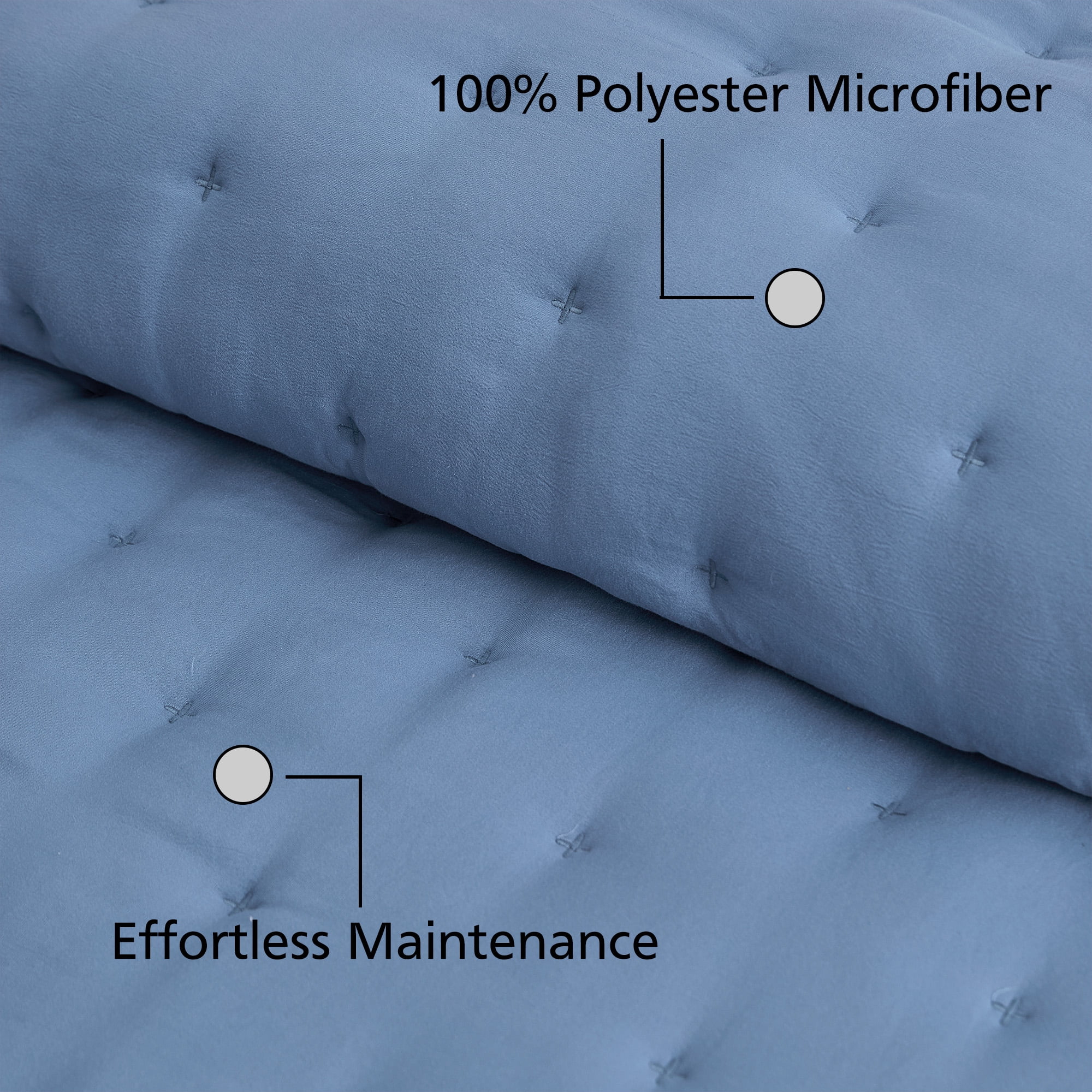 Mainstays King Comforter Set, Soft Lightweight & All Season, 3-Piece, Blue