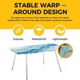 thumbnail image 4 of Turquoise Blue Marble Table Cloths for 8 Foot Rectangle Tables, Abstract Art Modern Fluid Marble Patio Waterproof Elastic Fitted Tablecloths, Washable Rectangular Table Cover for Camping, 4 of 8