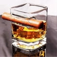 thumbnail image 1 of Handcrafted Whiskey Glass with Built-in Cigar Holder | 11 Oz Durable Crystal Clear Design | Unique Handmade Old Fashioned Barware, 1 of 4