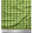 thumbnail image 1 of Soimoi Moss Georgette Fabric Dot & Fleur De Lis Damask Printed Craft Fabric by The Yard 42 Inch Wide, 1 of 3
