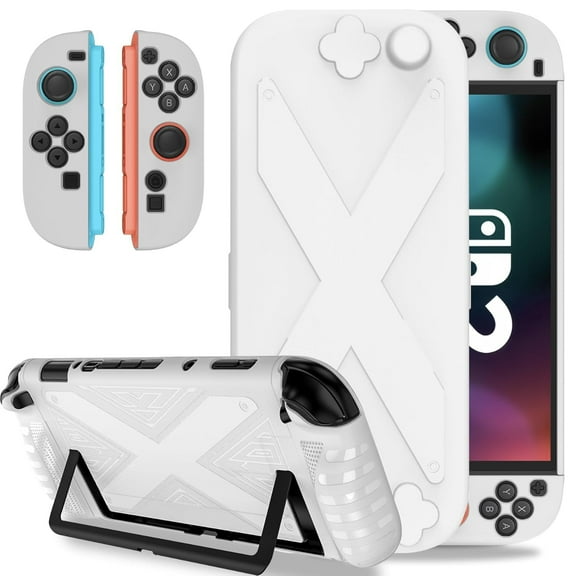 Uberwith Protective Case Compatible with 2025 New NS Switch 2, TPU Grip Cover Case Protector for Switch 2nd Generation Hard Case Sleeve with Top Cover, White