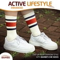 thumbnail image 6 of F|B Striped Retro Crew Socks for Women - Pair of 5 Triple Striped Socks Women with Terry Cushioned Sole, 6 of 6