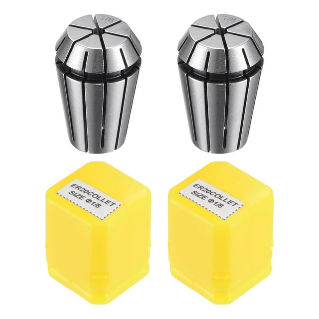 Unique Bargains ER20 Spring Collet, 1/8' Chuck for CNC Engraving Machine Lathe Milling Tool 2 Pack