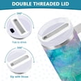 thumbnail image 5 of 40 oz Insulated Stainless Steel Tumbler Double Wall Stainless Steel Tumbler with 2-Way Drinking Tie-dye Dandelions Pattern, 5 of 9