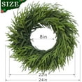 thumbnail image 6 of 24" Real Touch Norfolk Pine Wreath for Front Door, Artificial Christmas Wreaths Faux Pine Needles Green Fake Wreath for Walls Windows Porches Farmhouse Indoor Outdoor Home Decor, 6 of 9