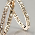 thumbnail image 3 of Opvise Dazzling Women Rhinestone Inlaid Big Circle Hoop Earrings Party Banquet Jewelry, 3 of 8