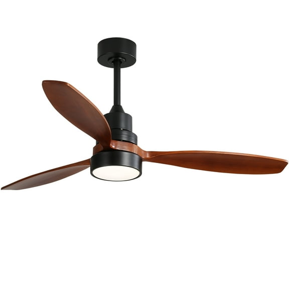 Sofucor Ceiling Fan with Lights, 52 Inch Mordern Wood Ceiling Fan with Remote for Indoor Farmhouse Bedroom Living Room Outdoor Patio Porch, Reversible DC Motor, Noiseless