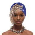 thumbnail image 2 of XASZHN Turban à Franges Multi-Couches pour Femmes Musulmanes Couverture de Cancer Chimio Bleu_002 m, 2 of 4