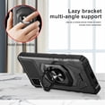 thumbnail image 6 of Compatible for Cricket Vision Plus Case w/Tempered Glass Screen Protector [Military Grade] Ring Car Mount Kickstand Shockproof Hard Phone Case - Black, 6 of 7