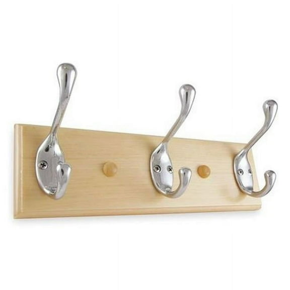 Manufacturer Varies Coat and Garment Rack,3 Hook,Chrome 1XNH8