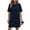Navy, variant on Women's T Shirt Mini Dress Short Sleeve Crew Neck Casual Loose Summer Shift Dress with Pockets Daily Lounge Wear 2XL