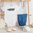thumbnail image 6 of Hashtag Boss Cute Bossy Babies Romper Boys or Girls Infant Baby Brisco Brands NB, 6 of 7