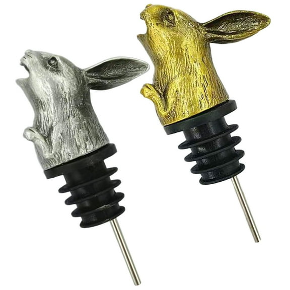 2 Pcs Wine Decanter Pourers Household Animal Bottle Stopper Stainless Steel Spout Stoppers