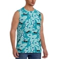 thumbnail image 2 of Uemuo Shark Wearing Sunglasses Pattern Men's Sleeveless T-Shirt,Muscle Athletic Tank Top, Moisture-wicking Quick-dry Breathable Classic Tee Top for Gym Run Outdoor Sports-3X-Large, 2 of 8