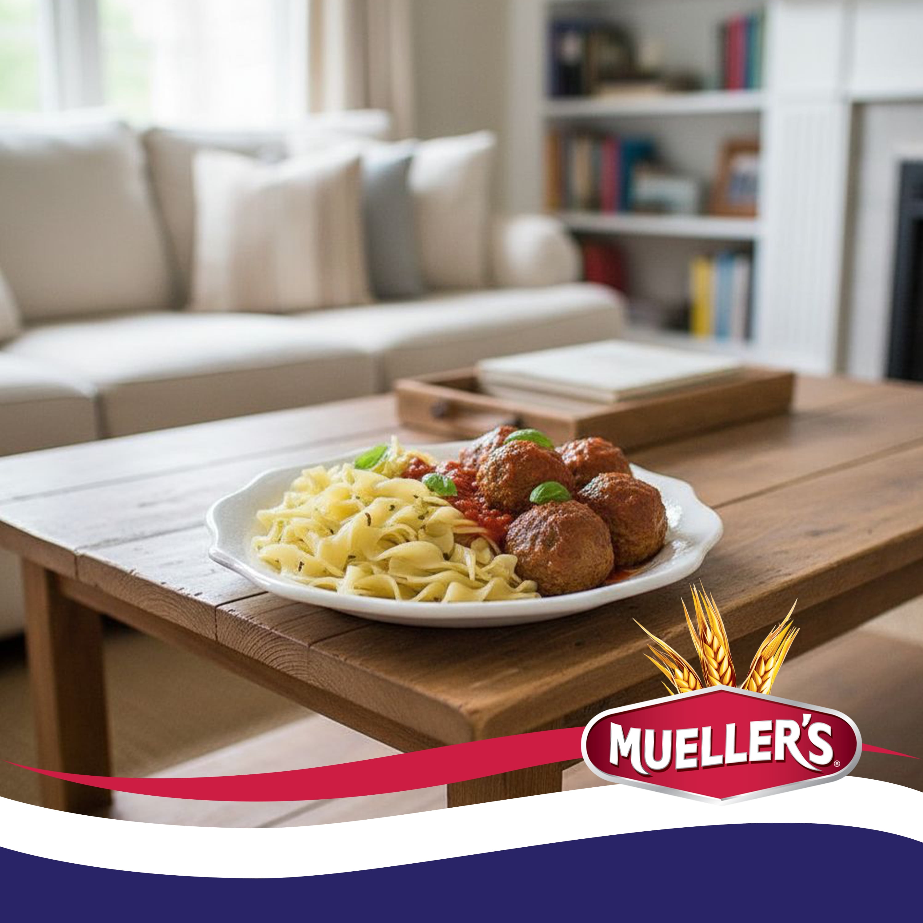 Mueller's Medium Egg Noodle Pasta, Quick & Easy Prep, Versatile Use, 12 Units, 7 lbs Total